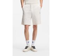 HUGO Cotton-towelling shorts with leopard jacquard - Style Nagushort, 50557799 Natural L