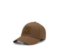 HUGO Cotton-twill cap with embroidered stacked logo - Style Jude-Stacked, 50533409 Brown pcs.