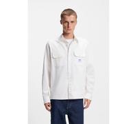 HUGO Cotton-twill shirt with logo label - Style Ekynone, 50520001 White S