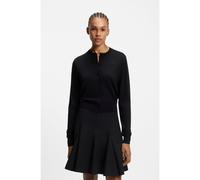 HUGO Crew-neck cardigan in merino wool with stacked logo - Style Sfabri, 50550984 Black XL