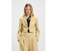 HUGO Cropped regular-fit blazer with belt closure - Style Amusina, 50537589 Light Beige 10