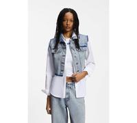 HUGO Cropped sleeveless vest in azure-blue denim - Style Garis_B, 50557076 Light Blue XL