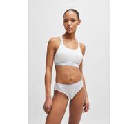 HUGO Cross-back bralette in stretch cotton with logo band - Style BRALETTE PADDED SPORTY LOGO, 50469628 White XL