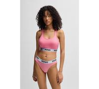 HUGO Cross-back bralette in stretch cotton with logo band - Style BRALETTE PADDED SPORTY LOGO, 50469628 Pink S