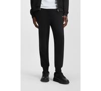 HUGO Cuffed tracksuit bottoms in cotton terry with logo print - Style Dayote232, 50489617 Black M
