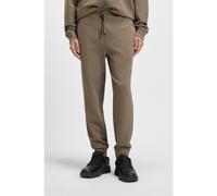 HUGO Cuffed tracksuit bottoms in cotton terry with logo print - Style Dayote232, 50489617 Brown S