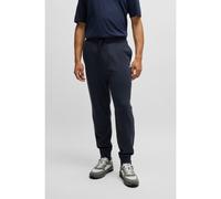 HUGO Cuffed tracksuit bottoms in cotton terry with logo print - Style Dayote232, 50489617 Dark Blue XXL