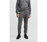HUGO Cuffed tracksuit bottoms in cotton terry with logo print - Style Dayote232, 50489617 Grey S