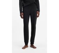 HUGO Mens Laze Pants CW Cuffed Tracksuit Bottoms in Stretch Cotton with Framed Logo Black