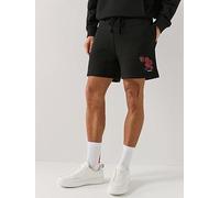 HUGO Dagety Relaxed Fit Rose Jersey Shorts, Black, Size S, Men Black