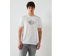 HUGO Dalendi Flocked Geo Logo T-shirt-natural, Natural, Size 2Xl, Men Natural