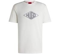 Hugo Dalendi Geometric Flocked Logo T-Shirt | White | S, M, L, XL, XXL