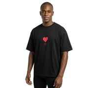 HUGO Cotton-jersey T-shirt with origami-heart prints - Style Dalentin, 50553429 Black L