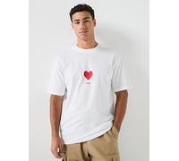 HUGO Dalentin Heart Logo Back Print T-Shirt, White, Size Xl, Men White