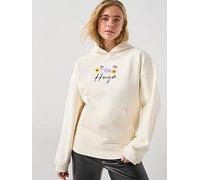 HUGO Dalessandra Embroidered Hoodie, White, Size S, Women White