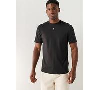 HUGO Dalile Centre Stacked Nikel Logo T-Shirt, Black, Size S, Men Black