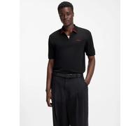 HUGO Dalomino Mens Short Sleeve Zip Placket Polo Shirt with Contrast Logo -