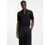 HUGO Dalomino Mens Short Sleeve Zip Placket Polo Shirt with Contrast Logo -