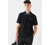 HUGO Dalomino Regular Fit Short Sleeve Polo Shirt, Black, Size M, Men Black