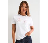 HUGO Damacia Logo T-Shirt - White, White, Size S, Women White
