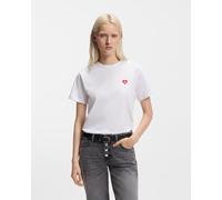 HUGO Cotton-jersey T-shirt with heart logo - Style Damacia_6, 50562145 White M