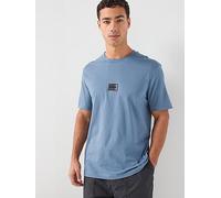 HUGO Danotie Gradient Badge Logo T-Shirt, Blue, Size S, Men Blue