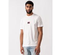 HUGO Danotie Mens Cotton-Jersey T-Shirt with Gradient Logo Label - Natural 102