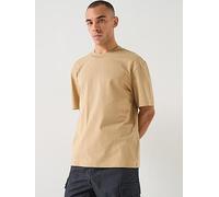 HUGO Dapolino Centre Logo Relaxed Fit T-Shirt, Beige, Size S, Men Beige
