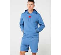 HUGO Daratschi214 Centre Patch Logo Hoodie - Mid Blue, Blue, Size M, Men Blue