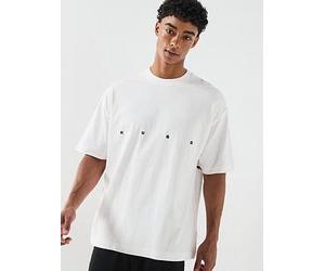 HUGO Dariso Bird Back Graphic Oversized T-Shirt, Off White, Size L, Men Off White