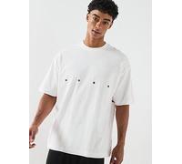 HUGO Dariso Bird Back Graphic Oversized T-Shirt, Off White, Size S, Men Off White