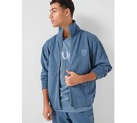 HUGO Davronto Rib Shield Logo Track Top, Blue, Size Xl, Men Blue