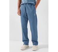 HUGO Davropant Rib Shield Logo Tracksuit Bottoms, Blue, Size M, Men Blue