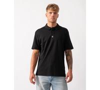 HUGO Deabono Mens Interlock Cotton Polo Shirt with Stacked Logo - Black 002