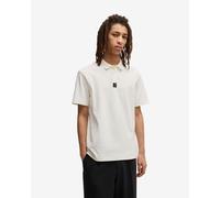 Men's HUGO Deabono Mens Interlock Cotton Polo Shirt with Stacked Logo - White - Size: 42/Regular