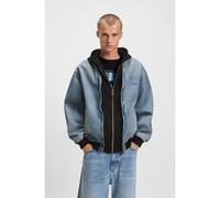 HUGO Blue Enjo Relaxed Fit Hooded Denim Jacket - Light Blue, Light Blue, Size 2Xl, Men Light Blue