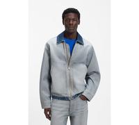 HUGO Denim jacket with inside-out styling - Style Talian, 50553455 Light Blue XXL