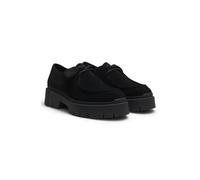 HUGO Derby shoes in suede with removable logo tag - Style Kris_Derby_SD, 50552698 Black 6
