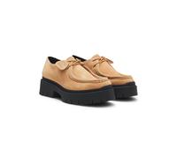HUGO Derby shoes in suede with removable logo tag - Style Kris_Derby_SD, 50552698 Light Brown 7