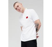 HUGO Dereso Red Patch Logo Polo Shirt, White, Size M, Men White