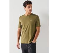 HUGO Dero222 Mens Cotton-Jersey T-Shirt with Logo Print - Open Green 389 - Open Green 389 - XL