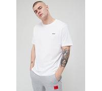 HUGO Mens Dero222 Cotton-Jersey T-Shirt with Chest Logo White