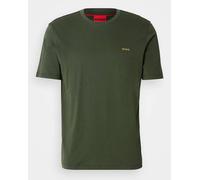 HUGO Dero222 Mens Cotton-Jersey T-Shirt with Logo Print - Dark Green 309 - Dark Green 309 - L