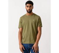 HUGO Dero222 Mens Cotton-Jersey T-Shirt with Logo Print - Open Green 389