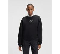 HUGO Oversized-fit cotton-terry sweatshirt with glitter logo - Style Deroxina_6, 50550149 Black M