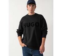 HUGO Dinex Mens Oversized-Fit Sweatshirt in Cotton Terry with Tonal Logo - Black 001 - Black 001 - M