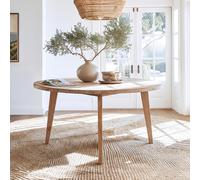 Hugo Dining Table - 160cm - 8 Seater - Round - Tapered Legs - Natural - Teak Wood