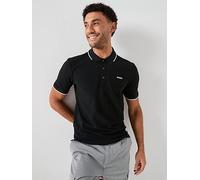 HUGO Dinoso222 Slim Fit Left Chest Logo Tipping Polo Shirt, Black, Size L, Men Black