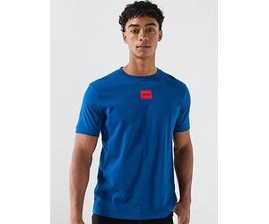 HUGO Diragolino212 Centre Patch Logo T-Shirt, Bright Blue, Size L, Men Bright Blue