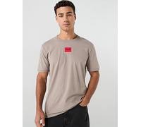 HUGO Diragolino212 Centre Patch Logo T-Shirt, Light Brown, Size S, Men Light Brown